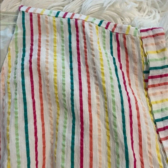 LOFT Colorful Striped Midi Summer Dress bottoms down size 8P brand new - Picture 11 of 12
